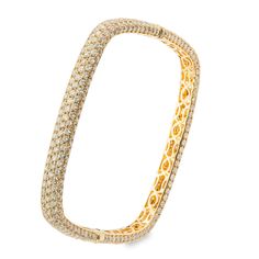 This 18K Yellow Gold Diamond Square Bangle Bracelet features stunning 18K yellow gold alongside round brilliant cut Diamonds for an inspired look that leaves a lasting impression. Square Bangles Gold, Square Bangles, Square Diamond, Diamond Bangle, Diamond Jewellery, Round Brilliant Cut Diamond, Gold Bangles, Round Brilliant Cut, Bangle Bracelet