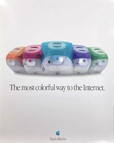 the most colorful way to the internet is with an advertisement for apple products in front of it