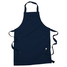 an apron that is blue and has straps on it