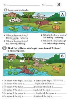 the worksheet for reading and writing with pictures on it, including an image of animals