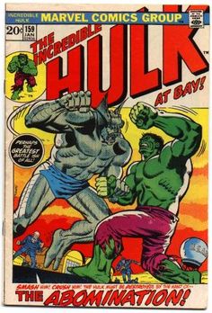 an old comic book with hulk and the green man