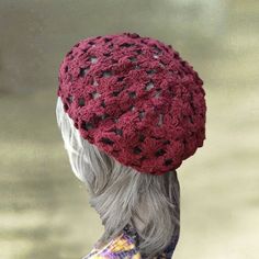 This  boho lace beret  is a perfect summer accessory. It is  so versatile and you can style it so many ways with so many colors.100% cottonOne size  fits an average woman's head.CARE: Hand wash in lukewarm water and dry flat. Do not dry in the dryer!Check out this beret in other color here:Check out this beret in other color here:https://www.etsy.com/listing/289872257/summer-knit-beret-womens-cotton-hats?ref=shop_home_active_3Important Note!Please, keep in mind that colors of images may look sli Hand Knitted Spring Hats, Red Crochet Hat For Spring, Handmade One Size Beret, Spring Crochet Lace Hat, Handmade Casual Beret, Slouchy Crochet Hat For The Beach, Lace Beret, Womens Beret, Purple Beret