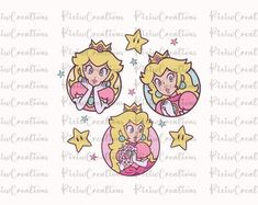 two princesses with crowns and stars on them