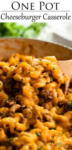 one pot cheeseburger casserole is an easy dinner recipe