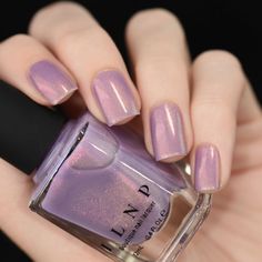 Image Ilnp Nail Polish, Wedding Nail Polish, Natural Looking Nails, Mauve Nails, Shimmer Nail Polish, Lilac Nails, Purple Nail Polish, Nail Shimmer, Purple Nail