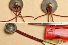 how to make a button with wire wrapped around the clasp and tie it in place