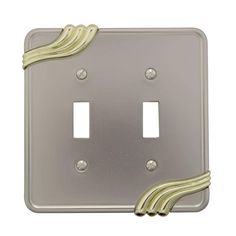 a light switch cover with two yellow wires on the front and one in the back