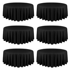 six black round tablecloths on top of each other