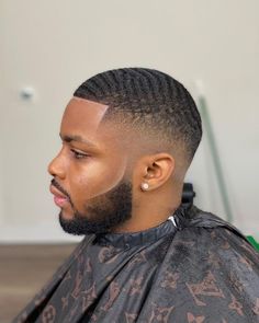 #shaving #beardedgentlemen #menswear Black Men Hairstyles Fade Waves, Hair Fades For Men Black, Faded Waves Haircut, Wave Mens Hair, Black Man Waves Haircut, Waves Fade Black Men, Wave Fade Haircut, Type Of Haircut Men, Black Mens Hairstyles Fade Short