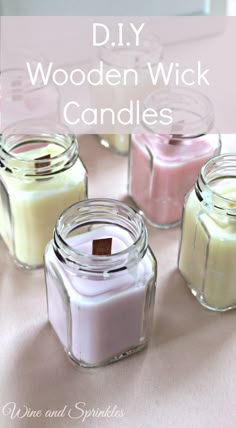 diy wooden wick candles with text overlay