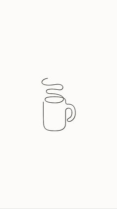 a line drawing of a coffee cup on a white background