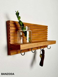 Wooden Shelf Organizer, Sunglasses Hook Rack Wood Wallet Mail Shelf Decor (2) Hanger Coat, Entryway Organizer, Mid Century Modern Minimalist, Mid Century Modern Dresser, Wooden Coat Rack, Modern Entryway, Key Storage, Entryway Organization, Key Holders