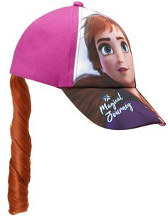 PRICES MAY VARY. OFFICIALLY LICENSED DISNEY: Frozen Elsa and Anna Ponytail Hat for Girls; Quality merchandise with your beloved characters; Entertaining and inspiring people around the globe for decades FROZEN BASEBALL CAP: This high-quality 5-panel Disney baseball hat for little girls features an awesome 3D Frozen baseball caps made of durable cotton twill; These hats feature a comfortable curved brim and eye-catching Frozen character print with Elsa and Anna ponytail hair; Perfect Disney headw Anna Frozen 2, Frozen Hat, Frozen Character, Summer Headwear, Disney Hat, Ponytail Baseball Cap, Faux Hair, Disney Hats, Elsa And Anna