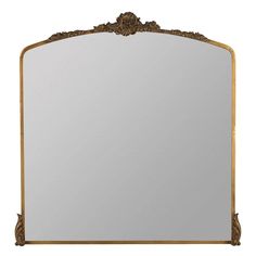 an ornate gold framed mirror against a white background