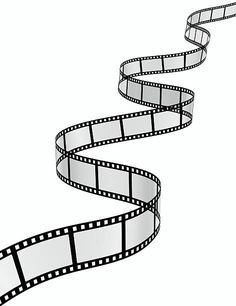 a film strip that has been drawn into the shape of a curved line with black and white stripes