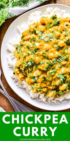 a white plate topped with chicken curry and rice