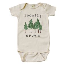 Organic "Locally Grown" Forest Edition Onesie by MiniAndMeep, Organic Baby Clothes and Onesies, Funny Baby Clothes, Cute Baby Clothes, Handmade Baby Clothes, Pacific Northwest, Tree Onesie // #BabyClothes #OrganicBaby #OrganicBabyClothes #FunnyBabyClothes, #CuteBabyClothes #HandmadeBabyClothes #VeggieBaby #FarmBaby #BohoBaby #MountainBaby #PacificNorthwest #PNWBaby #PNW #OregonBaby #WashingtonBaby #Outdoorsy #TreeOnesie #PNWOnesie #LocallyGrownOnesie Hippie Baby Clothes, Hippie Baby, Feeding Kids, Locally Grown, Everything Baby, June 16, Blue Baby, Children In Need