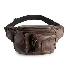 Go hands-free in style with this AmeriLeather leather fanny pack. How do you accessorize? Check out our ACCESSORIES GUIDE for essential tips to elevate your style with must-have accessories.DETAILS 8.25"L x 3"W x 5"H Strap length: up to 50" from end to end Zipper closure Interior: 1 zip pocket, 1 pen holder Exterior: 6 zip pockets Water repellentCONSTRUCTION & CARE Exterior: leather Lining: polyester Wipe clean Imported Size: One Size. Color: Brown. Gender: female. Age Group: adult. Leather Travel Pouch With Pockets, Travel Belt Bag With Pockets In Brown, Brown Travel Belt Bag With Pockets, Brown Belt Bag With Pockets For Travel, Travel Brown Belt Bag With Belt Loops, Leather Travel Belt Bag With Pockets, Brown Soft Leather Travel Belt Bag, Leather Belt Bag With Pockets For Travel, Zombie Apocalypse Oc