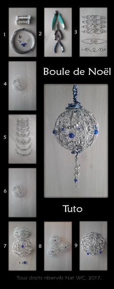 the instructions for how to make a chandelier with beads and crystals in french