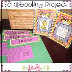 the scrapbooking project is organized and ready to be used for children's crafts