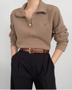 Ralph Lauren Half Zip Women, Ralph Lauren Academia, Ralph Polo Lauren Outfits, Polo Outfits For Women Aesthetic, Ralph Lauren Women Outfits, Vintage Ralph Lauren Aesthetic, Ralph Lauren Style Women, Ralph Lauren Outfits Women, Polo Ralph Lauren Women Outfits