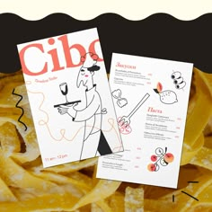 two flyers for the cibc show on pasta