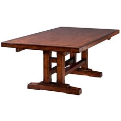 a wooden table sitting on top of a white background