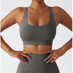 75% Nylon . 25% Spandex Built-in Bra Classic racerback design Designs with a rounded U-shape neckline. Soft. comfortable. skin friendly 4-way stretch. breathable and sweat-wicking Perfect for both sports activities and daily life Casual T-back Sports Bra For Sports, Gray Sportswear Activewear With Built-in Padding, T-back Sports Bra For Gym, Sports Activewear With Built-in Padding And T-back, Gray Sporty Activewear With Built-in Padding, Seamless T-back Activewear For Workout, Stretch T-back Sports Bra With Built-in Padding, Scoop Neck Sports Bra With Built-in Padding For Yoga, Supportive Racerback Activewear With Built-in Padding