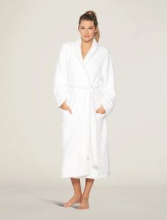 Cozy Robe With Relaxed Fit For Loungewear, Cozy Relaxed Fit Robe For Loungewear, Cozy Relaxed Fit Robe For Lounging, Winter Loungewear Robe With Relaxed Fit, Winter Relaxed Fit Loungewear Robe, White Long-length Sleepwear For Loungewear, Relaxed Fit Winter Robe For Loungewear, Cozy Relaxed Fit Robe For Relaxation, Super Soft Long Sleeve Robe For Loungewear