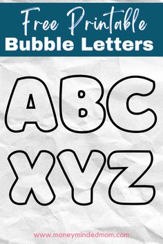 the free printable bubble letters for kids