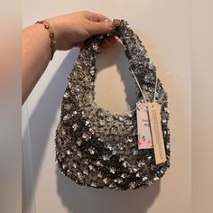 Viral Tj Maxx/ Marshall's Beaded Sequin Flower Mini Handmade From India To You Handbag New With Tags Open To Offers Brand Not Zara But Used For Exposure Chic Silver Zara Shoulder Bag, Zara Silver Shoulder Bag For Evening, Silver Zara Shoulder Bag For Evening, Zara Silver Evening Shoulder Bag, Silver Shoulder Bag For Summer Shopping, Chic Silver Bag With Sequins, Silver Shoulder Bag For Summer, Zara Silver Evening Bag, Chic Silver Zara Bags