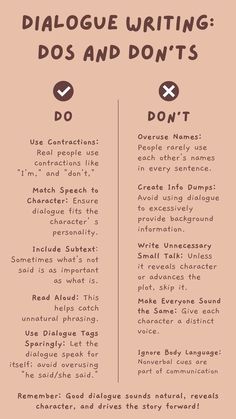 an info sheet with different types of writing on it and the words do's and don'ts