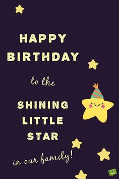 happy birthday to the shining little star in our family greeting card with stars on it