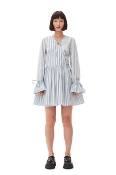 This new wrap dress from Ganni is the perfect end-of-summer piece. Wear with sandals for a beachy look, or dress up with boots. Ganni Dress, Size 16 Women, Size 12 Women, Mini Wrap, Size 10 Women, Essential Dress, Tshirt Skirt, Mini Wrap Dress, Chic Dress