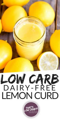 a glass jar filled with lemon curd next to sliced lemons