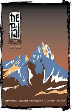 an advertisement for the himalayan tea company with mountains in the background and text on it