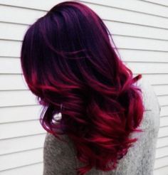 Red And Purple Hair, Ombre Hair Ideas, Red Ombre Hair, Purple Ombre Hair, Creative Hair Color, Hair Dyes, Purple Highlights, Lilac Hair, Dye Hair