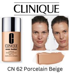 Clinique Even Better Makeup Is A Dermatologist-Developed Liquid Foundation That Visibly Reduces Dark Spots In 12 Weeks. Helps Create A More Even Skin Tone Color: Porcelain Beige - Moderately Fair, Cool-Neutral Undertones Benefits - Skin Types: Dry Combination, Combination Oily - Coverage: Moderate - Finish: Natural - After 12 Weeks Of Daily Wear, Dark Spots From Acne, Age, And Sun Damage Look Reduced - Creamy Formula Hydrates And Smooths - Broad Spectrum Spf 15 Helps Protect Against Future Disco Future Disco, Workout Makeup, Skin Tone Color, Clinique Foundation, Better Makeup, Clinique Redness Solutions, Clinique Even Better, Oil Free Makeup, Clinique Moisture Surge