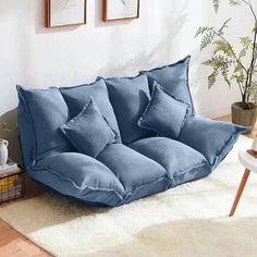 Color: Blue Big Pillows Floor, Correct Way To Sleep, Iv Lounge, Floor Sofas, Modern Recliner Chairs, School Apartment, Bedroom Sitting Area, Gaming Sofa, Big Bedroom