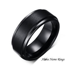 men's black ceramic wedding band