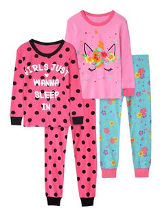 PRICES MAY VARY. Includes 4-piece girls Christmas pajama set 100% Cotton. Super soft and breathable Tagless label. Machine wash For safety, cotton pajamas should always fit snugly Long-sleeve tops and pants pjs set for girls Includes 4-piece girls Christmas pajama set Pants Pjs, Girls Christmas Pajamas, Satin Pjs, Pjs Set, Kids Pjs, Cotton Pajamas, Christmas Pajama Set, Christmas Pjs, Label Machine