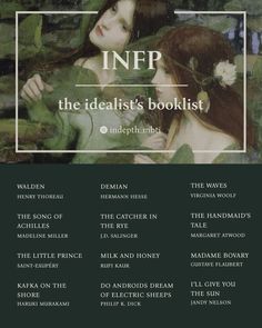 the poster for infp's upcoming album, the idealist's booklist