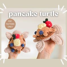 there are two crocheted pieces of food on top of each other in the shape of a turtle