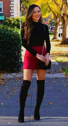 Thanksgiving Outfit Women Casual, Thigh High Boots Outfit, Classy Fall Outfits, Casual Autumn Outfits Women, Fall Outfits For Work, Trendy Fashion Outfits, Stunning Outfits