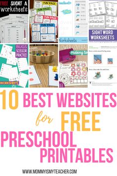 the top ten free printables for preschool and homeschool