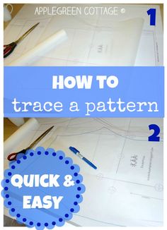 an image of how to trace a pattern with scissors and paper on the counter top