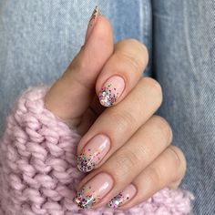 Nail Party, Nails For Eras Tour, Bejeweled Nails Taylor Swift, Taylor Swift Nail Ideas, Glitter Tip Nails, Glitter Manicure, Magic Nails, Minimal Nails