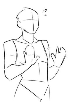 a drawing of a man holding his hands together