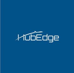 the hub edge logo on a blue background