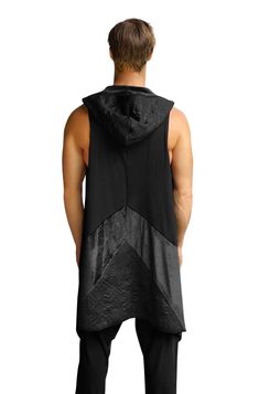 Akira Mens Hooded Kimono Cardigan Vest from Love Khaos Streetwear Brand Mens Festival Outfits, Rave Kimono, Hooded Kimono, Harem Sweatpants, Festival Outfits Men, Neutral Fabric, Burning Man Outfits, Gone Forever, Lined Hoodie